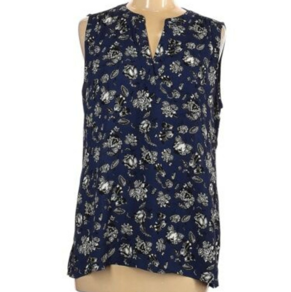 Chaus New York blue Floral Blouse